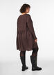 Lyhyt jersey-mekko aaltoilevalla tekstuurilla, Ruskea, Model image number 2