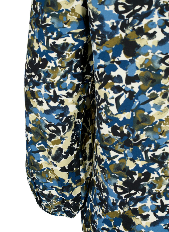 Pusero puhvihihoilla, Blue Green AOP, Packshot image number 3