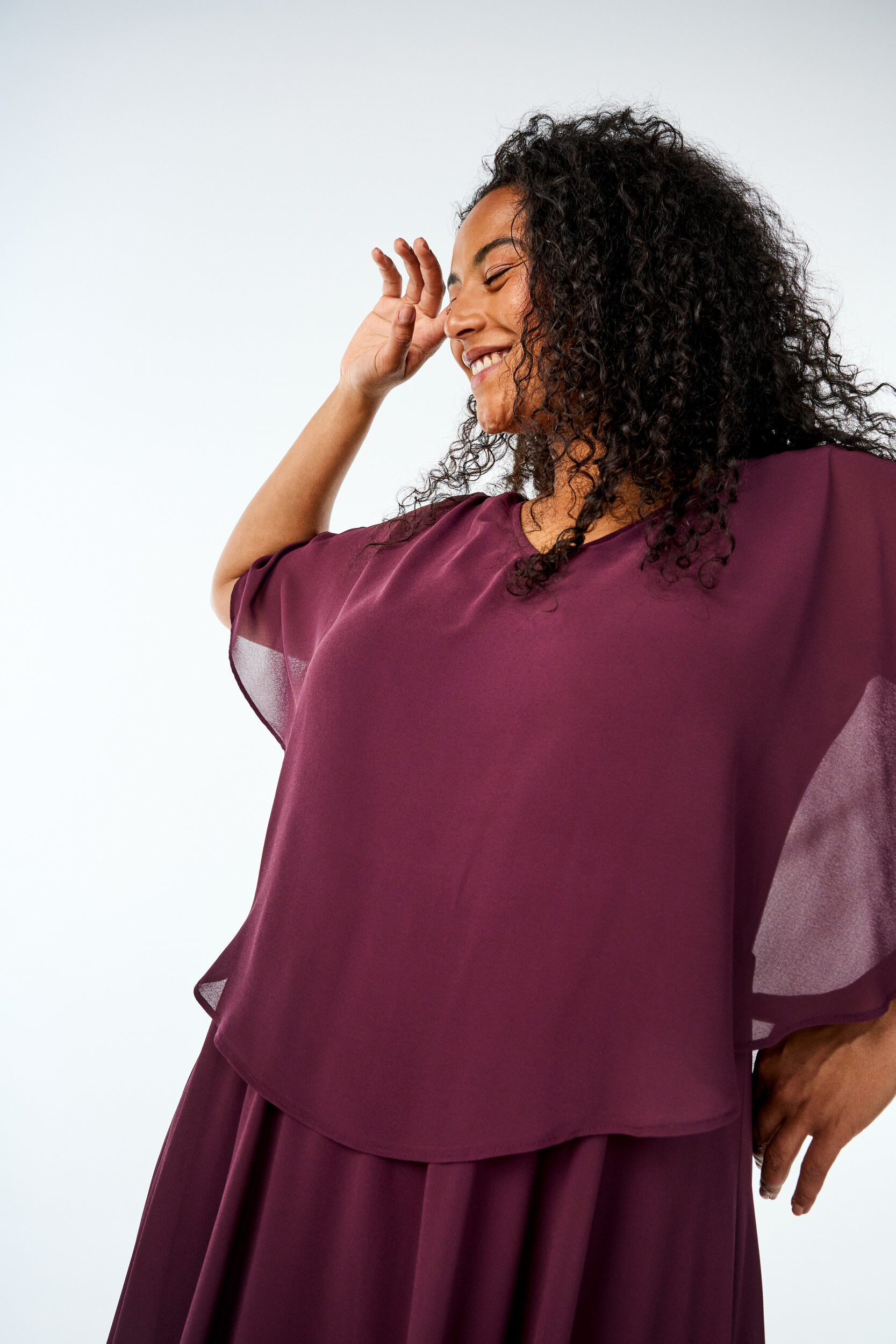 Zizzi Lyhythihainen maksimekko A-mallissa, Punainen, Image image number 0