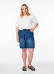 Ribattu jerseypusero, jossa on lyhyet hihat, Valkoinen, Model image number 1