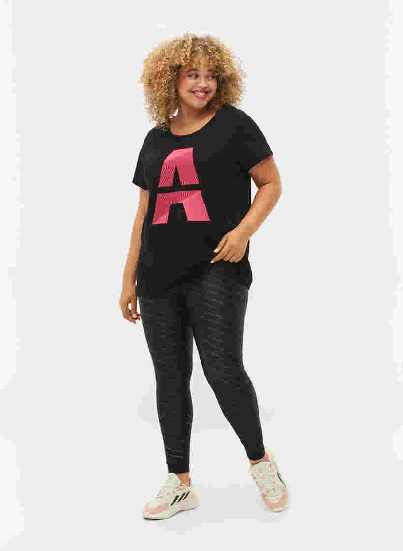 T-paita printillä treeniin , Black w. Pink A, Model image number 2