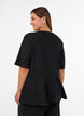 Peplum-pusero kimalteraidoilla, Musta, Model image number 2