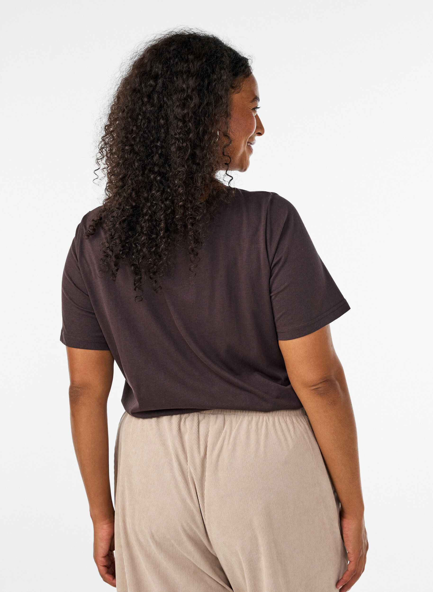 ZizziT-paita printill&auml;, Ruskea, Model image number 2