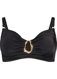 Bikiniliivit kaarituella ja kullanv&auml;risell&auml; yksityiskohdalla, Musta