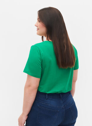 Yksivärinen perus t-paita puuvillasta, Jolly Green, Model image number 1