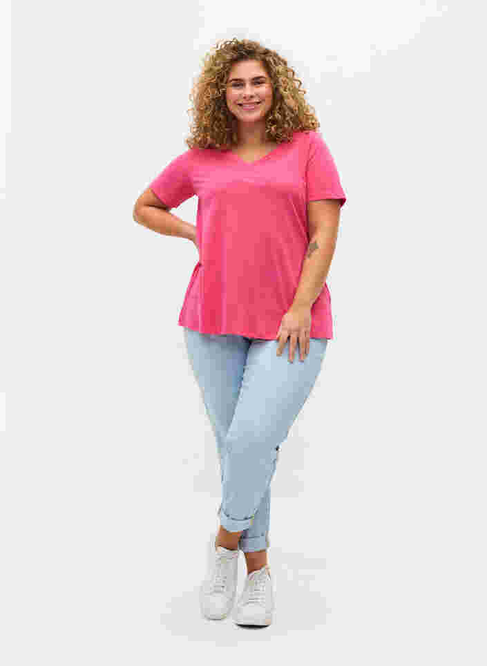 Perus T-paita, Fandango Pink, Model image number 2