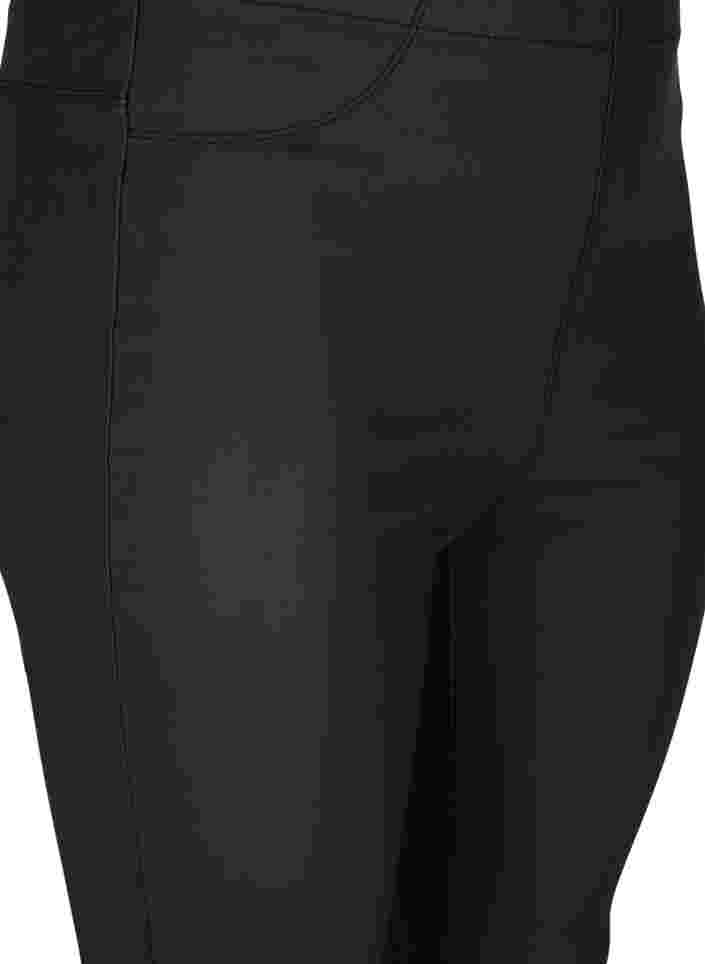 Pinnoitetut leggingsit halkioilla, Black, Packshot image number 2
