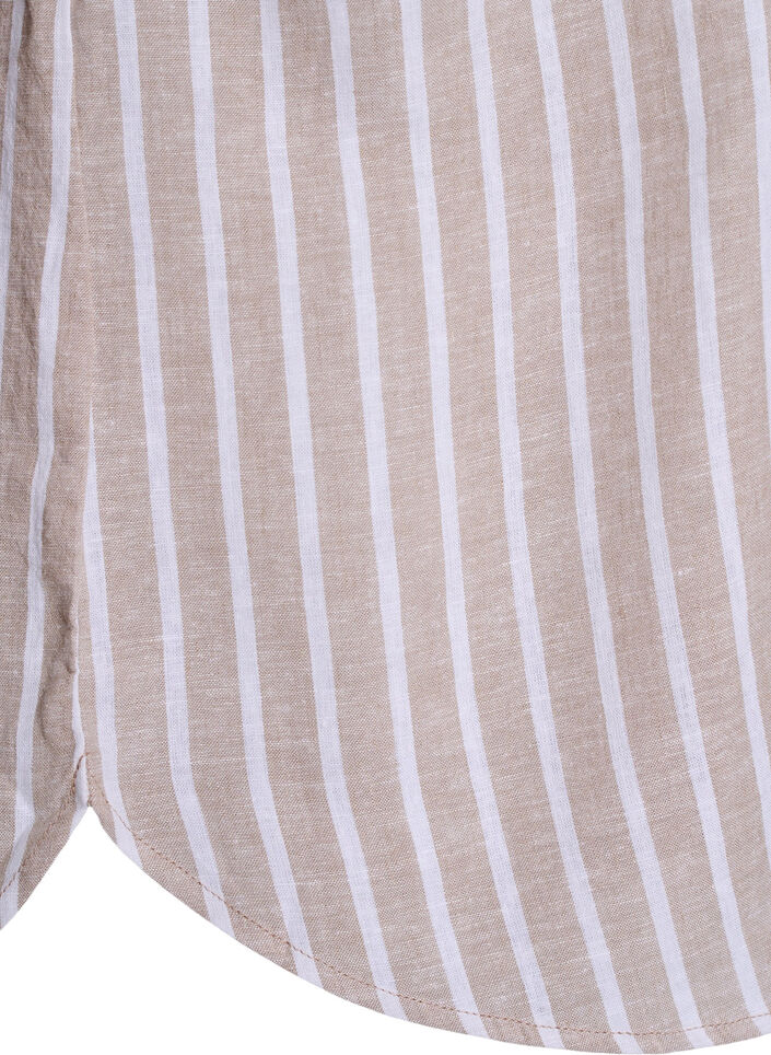 Paita pellavaa ja viskoosia, 3/4-hihoilla, Beige, Packshot image number 3