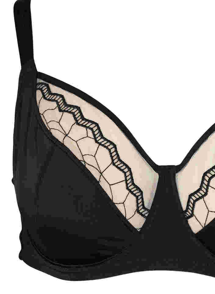 Kaarituelliset rintaliivit kuviolla, Black, Packshot image number 2