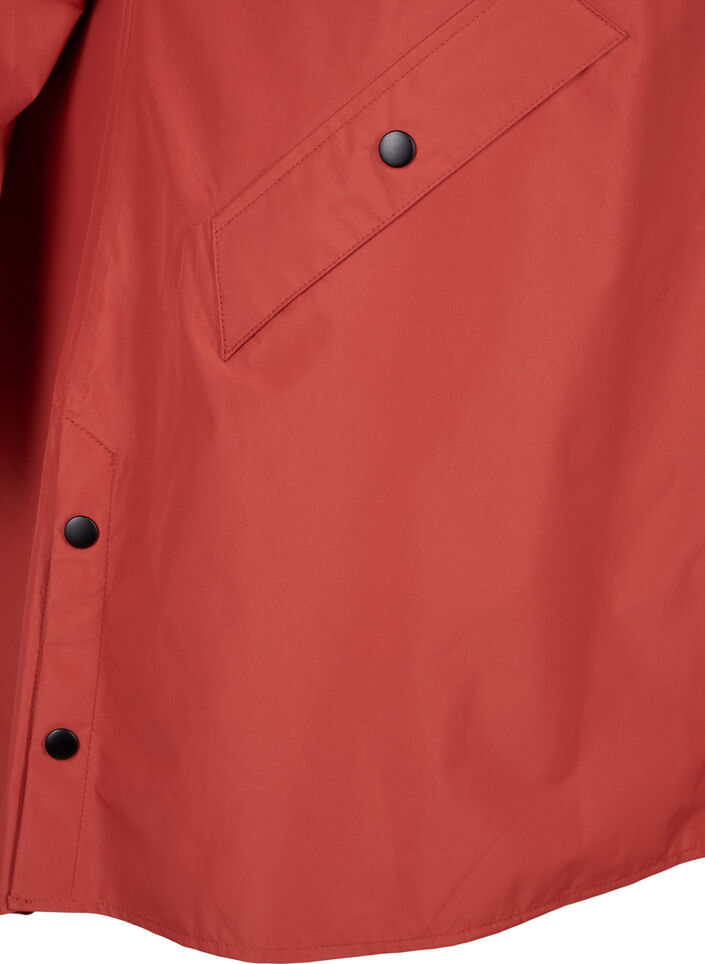 Sadetakki, jossa on taskut ja huppu, Punainen, Packshot image number 3