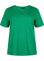 Lyhythihainen perus t-paita, jossa on v-pääntie, Jolly Green