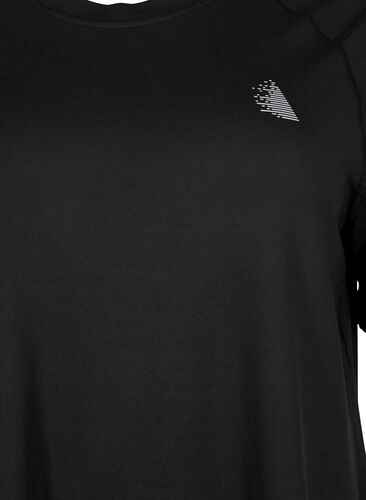 Lyhythihainen t-paita treeniin pyöreällä pääntiellä, Black, Packshot image number 2