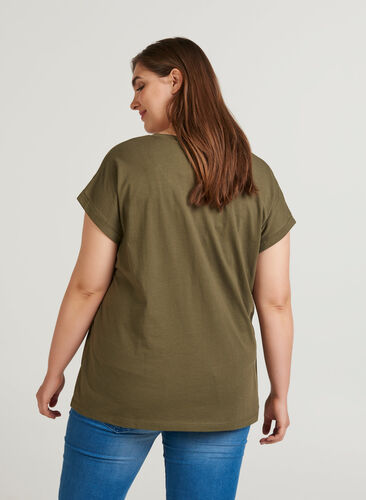 T-paita puuvillasekoitteesta, Ivy Green, Model image number 1