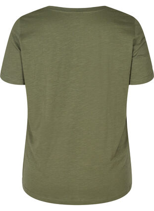 Ekologisesta puuvillasta valmistettu t-paita printillä, Thyme Melange, Packshot image number 1