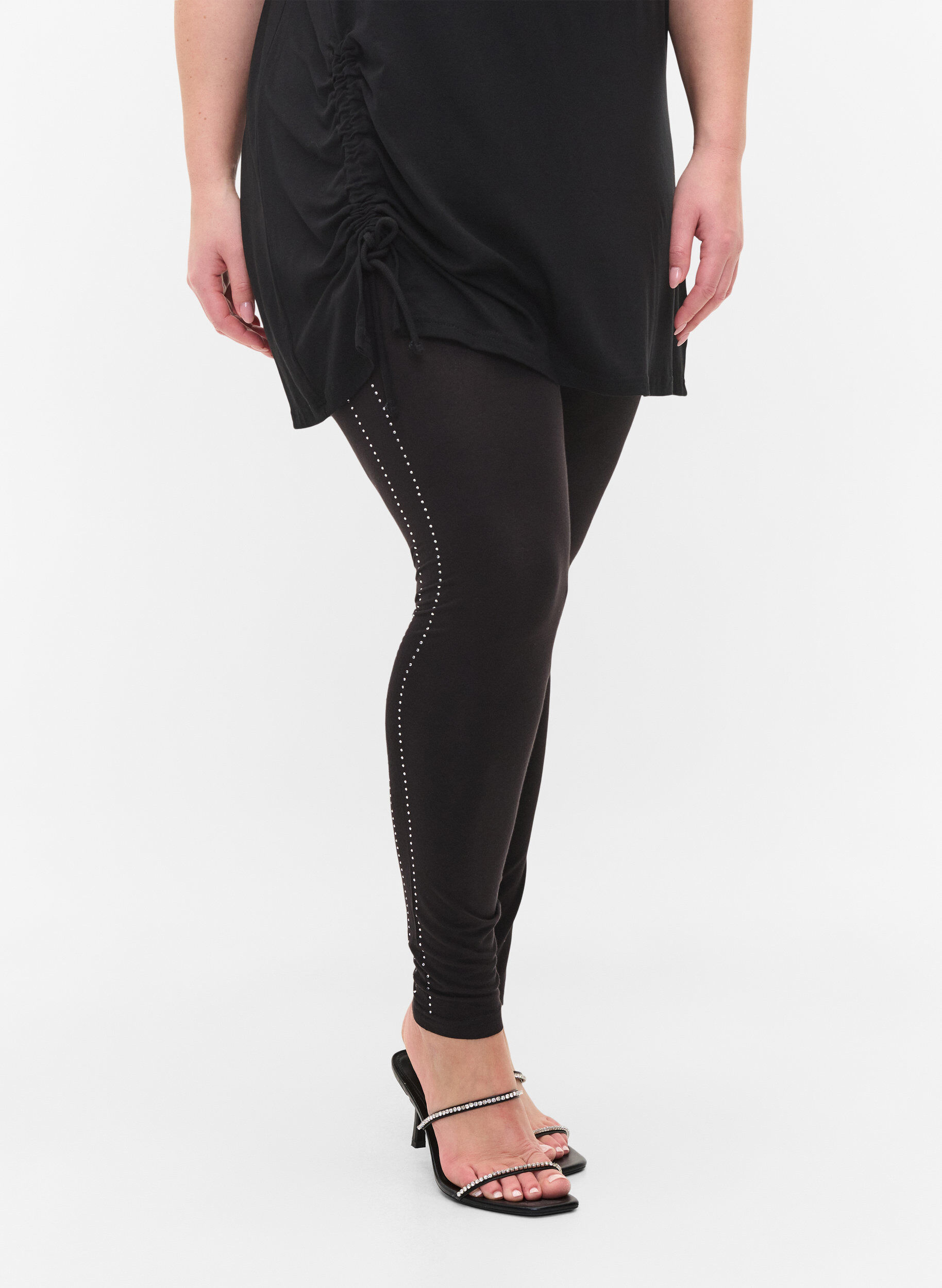 ZizziViskoosileggingsit koristekivill&auml;, Black, Model image number 2