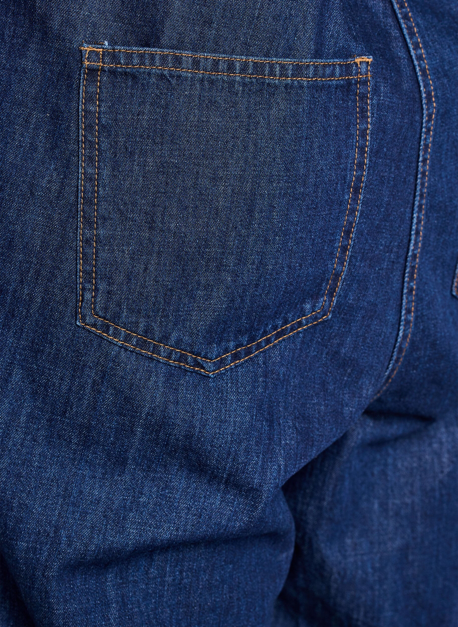 Zizzi Denimhaalari lyhyill&auml; hihoilla ja solmittavalla vy&ouml;ll&auml;, Sininen, Packshot image number 4