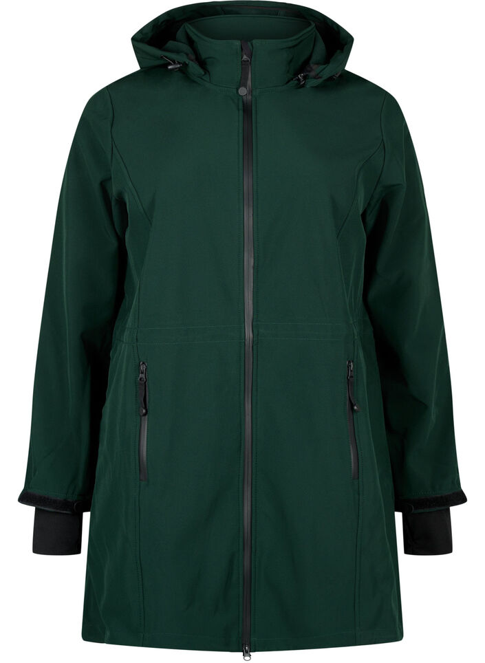 Softshell-takki irroitettavalla hupulla, Vihre&auml;, Packshot image number 0