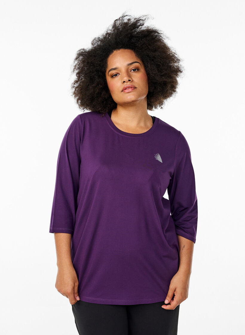 Treeniyl&auml;osa 3/4-hihoilla, Violetti, Model image number 0