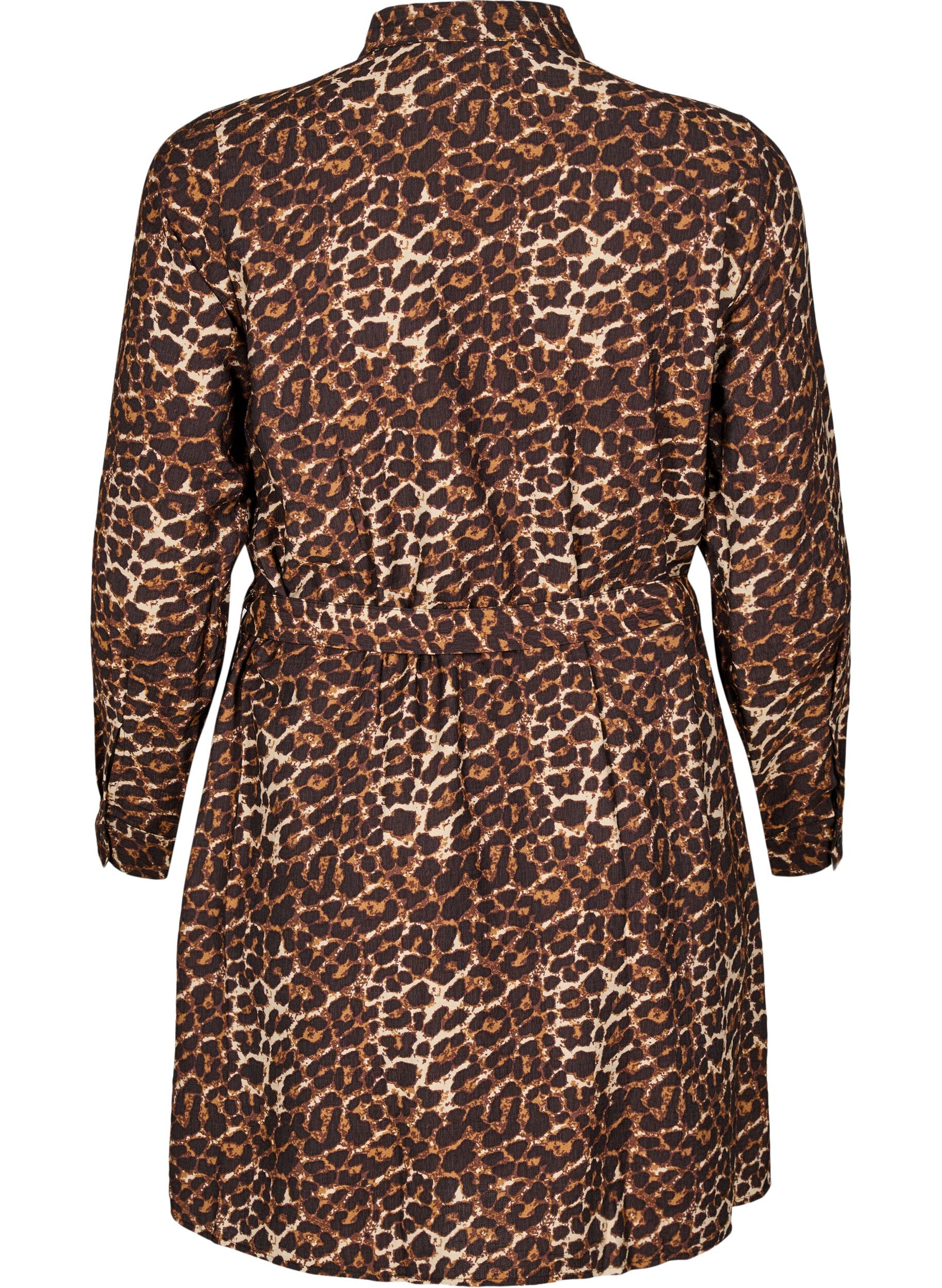 Zizzi Paitamekko solmittavalla vy&ouml;ll&auml; ja pitk&auml;t hihat, Ruskea, Packshot image number 1