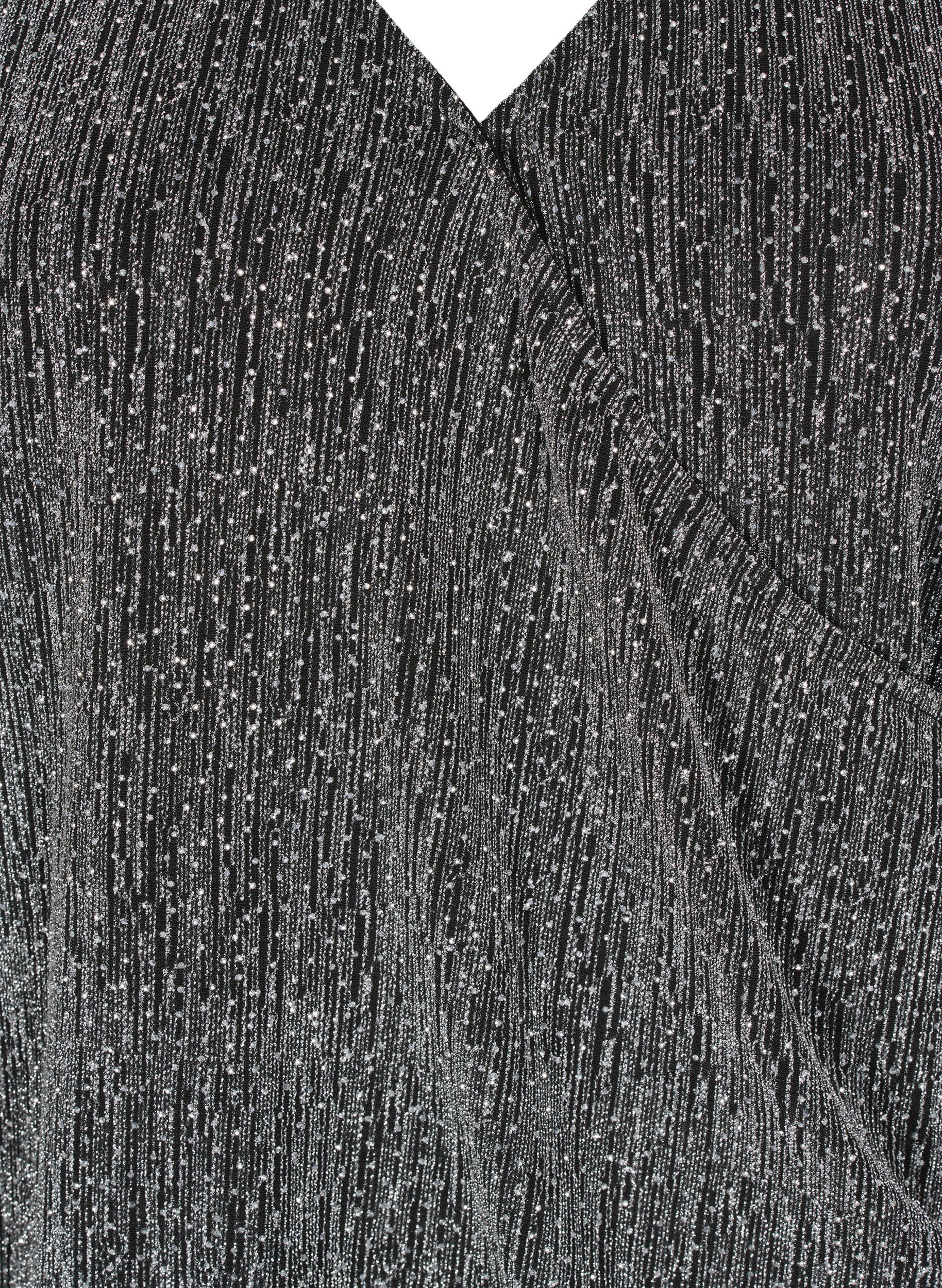 Zizzi Kietaisutyylinen glitter-juhlapaita, Musta, Packshot image number 2