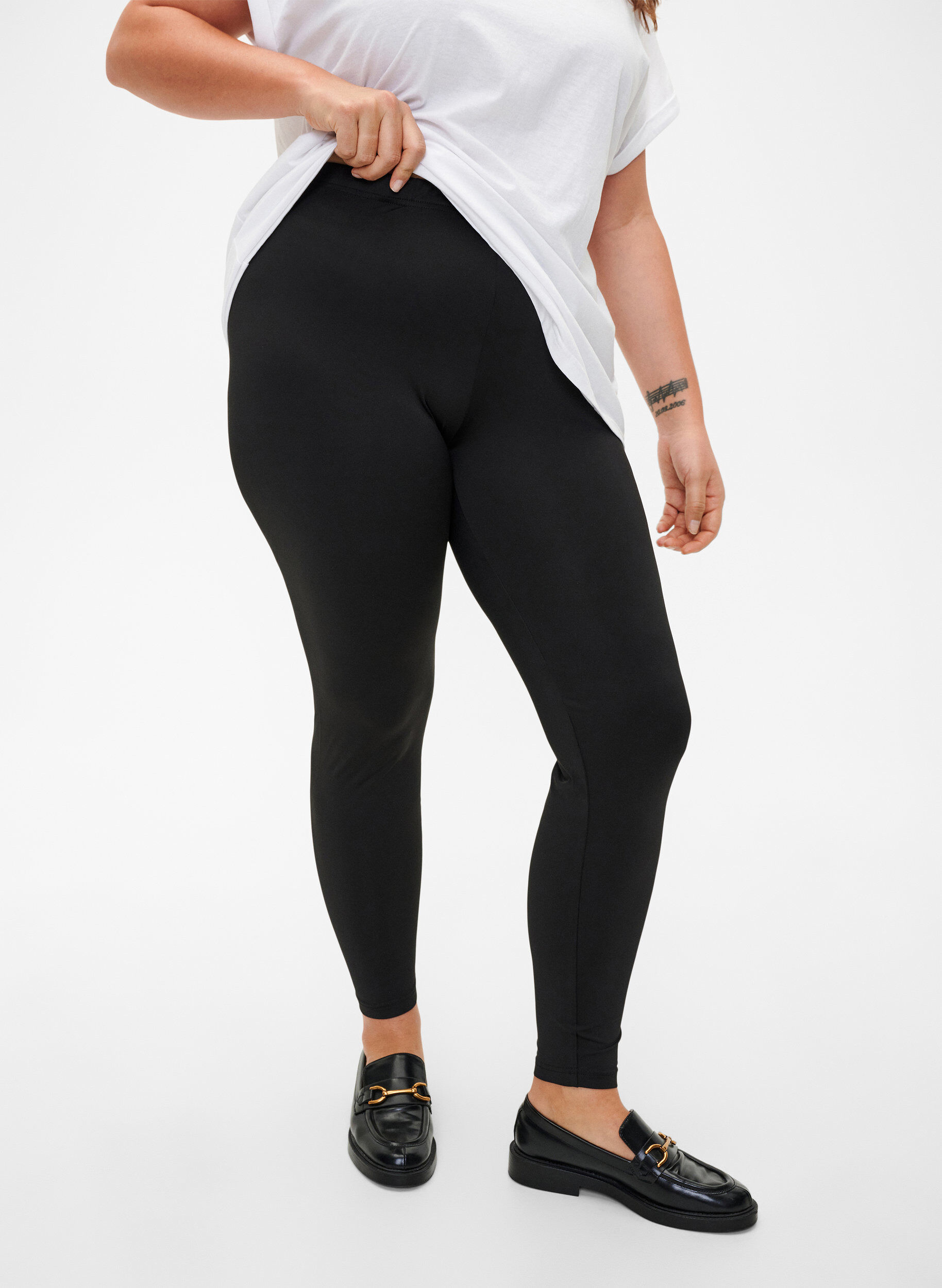 2-pack basic -leggingsit, Musta, Model
