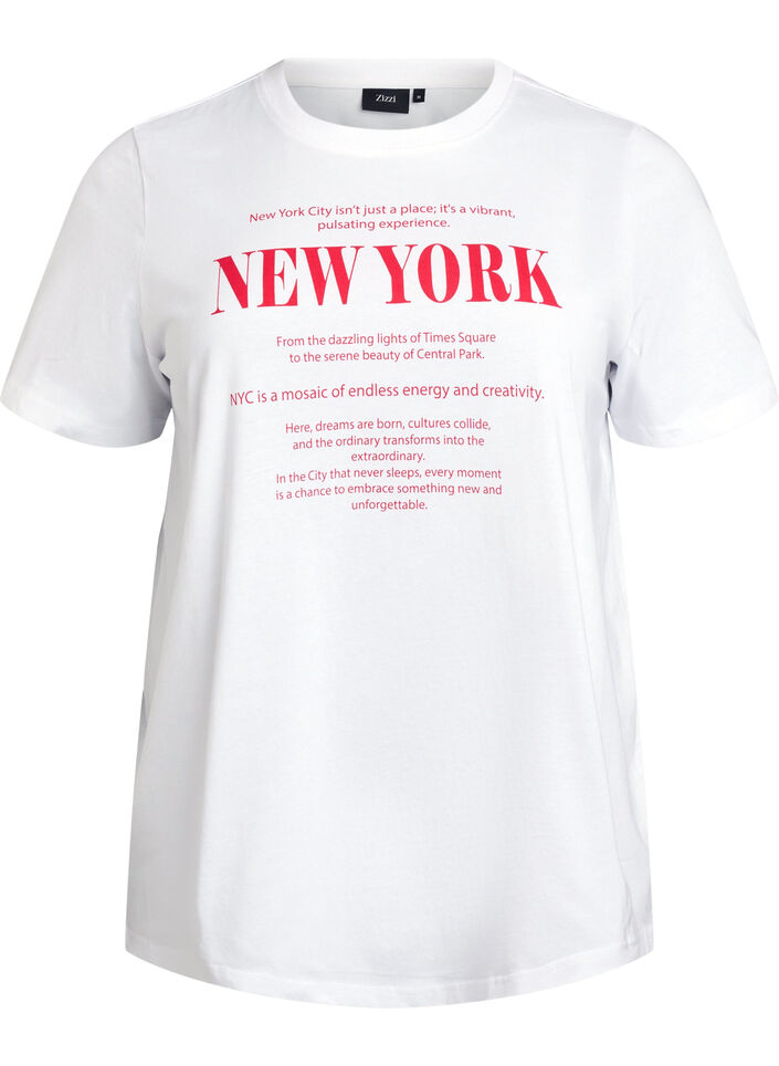 Puuvillainen perus-T-paita, jossa on py&ouml;re&auml; kaula-aukko, Valkoinen, Packshot image number 0