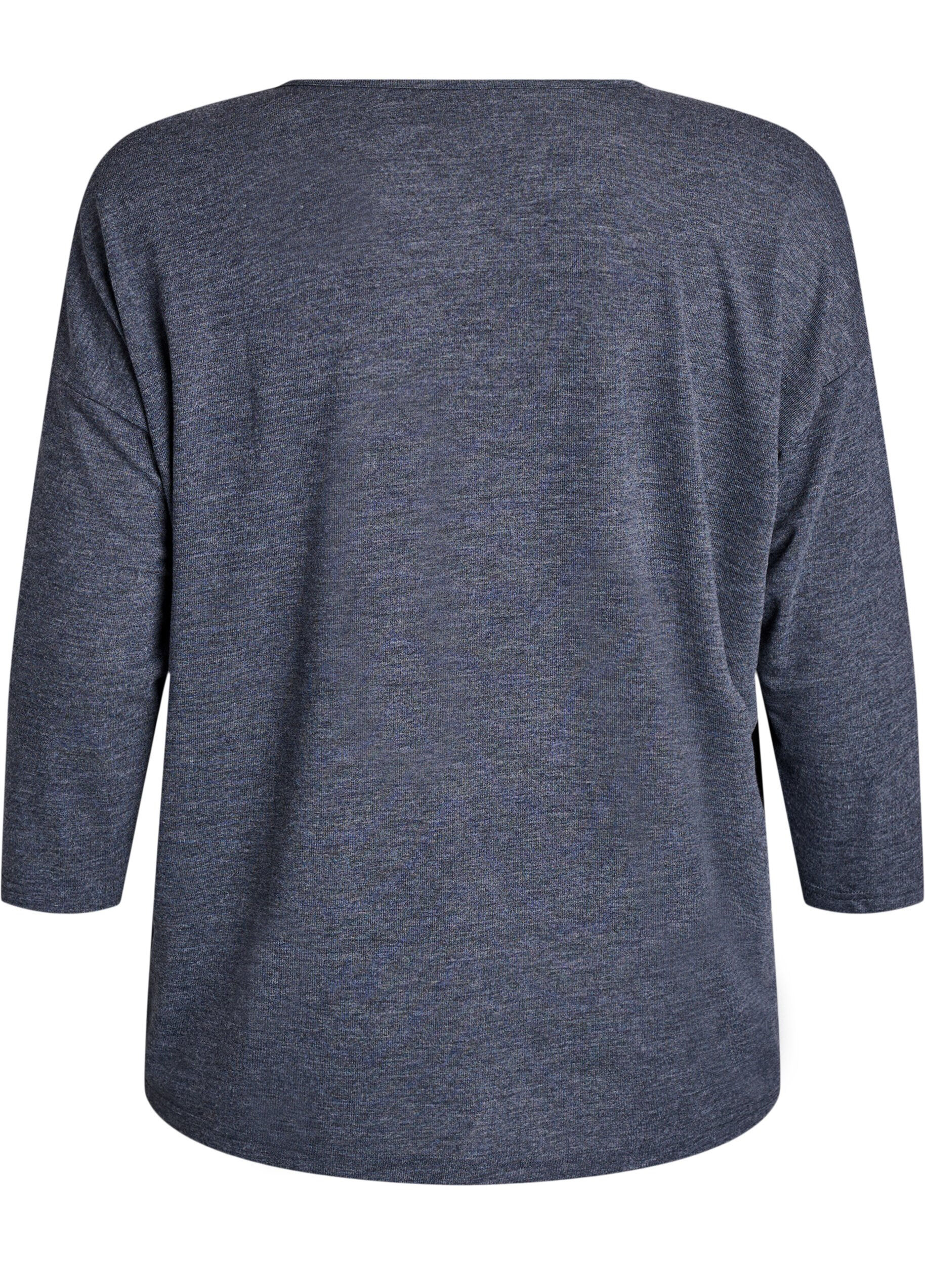 ZizziJersey -pusero 3/4-hihoilla, Harmaa, Packshot image number 1