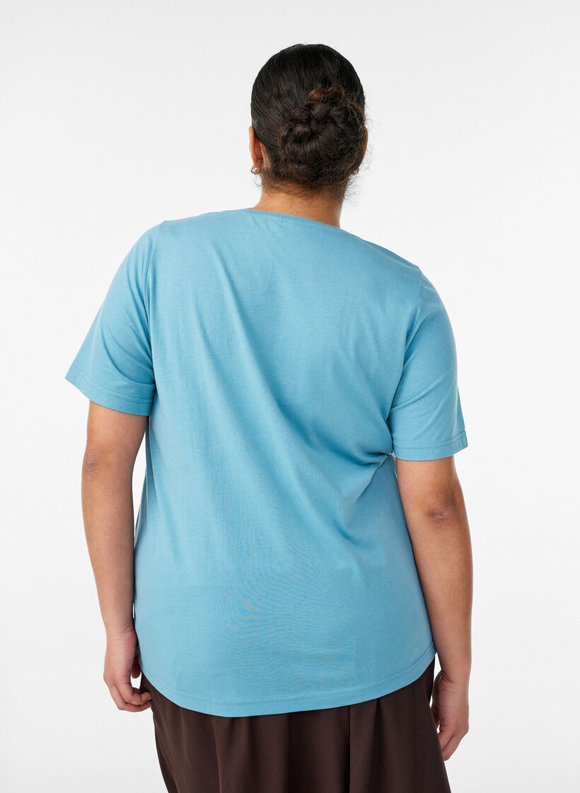 T-paita printill&auml;, Sininen, Model image number 2