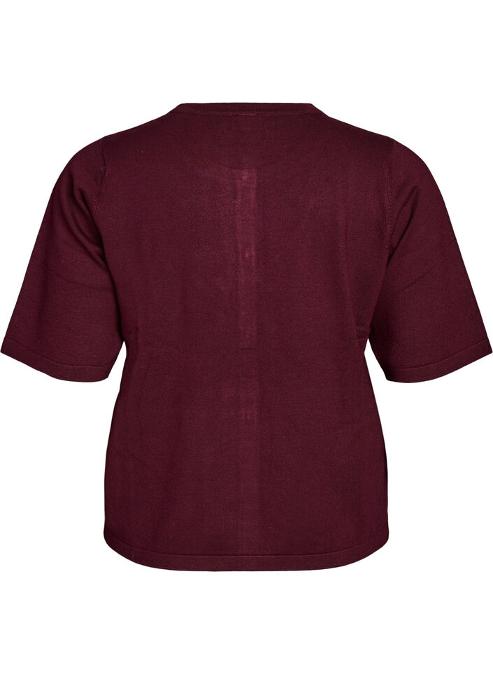 Neulecardigan syd&auml;nnapeilla ja lyhyill&auml; hihoilla, Punainen, Packshot image number 1