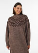Neulemekko jacquard-kuviolla, Ruskea, Model image number 3