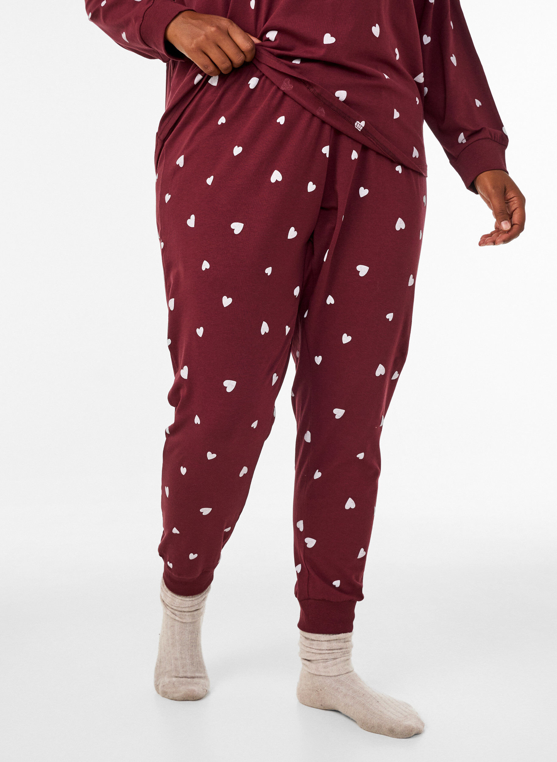 ZizziPainetut pyjamahousut, Punainen, Model image number 2