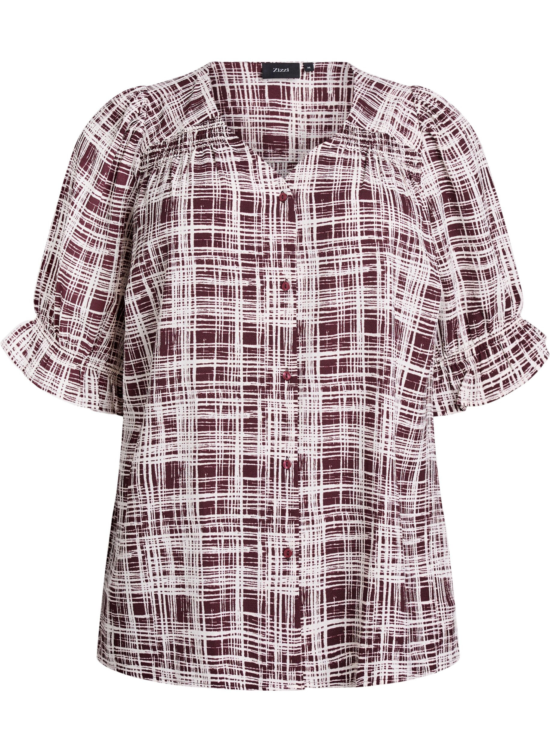 ZizziPuseropaita 1/2-hihoilla, Tumma Bordeaux, Packshot image number 0