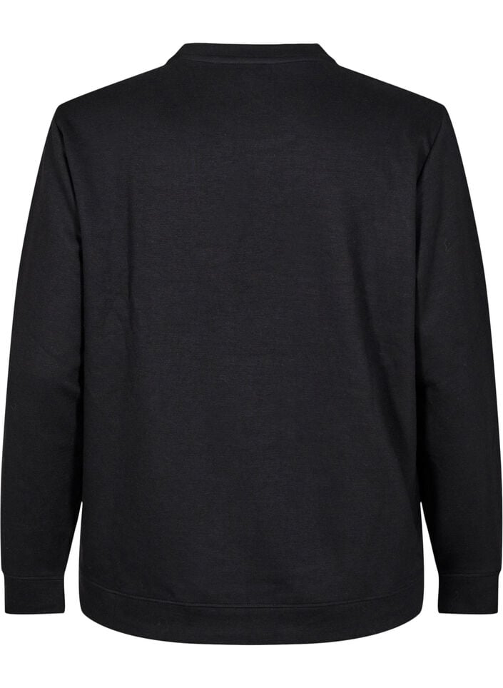 Collegepaita py&ouml;re&auml;ll&auml; p&auml;&auml;ntiell&auml;, Musta, Packshot image number 1