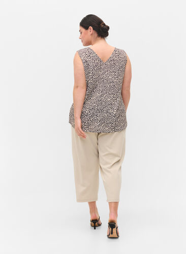 Yksiväriset culottes-housut taskuilla , Off White, Model image number 0