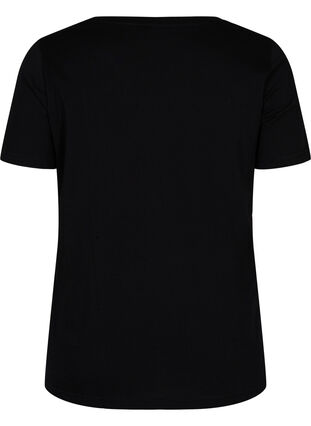 Puuvillainen t-paita printilllä, Black Cyclamen LOVE, Packshot image number 1