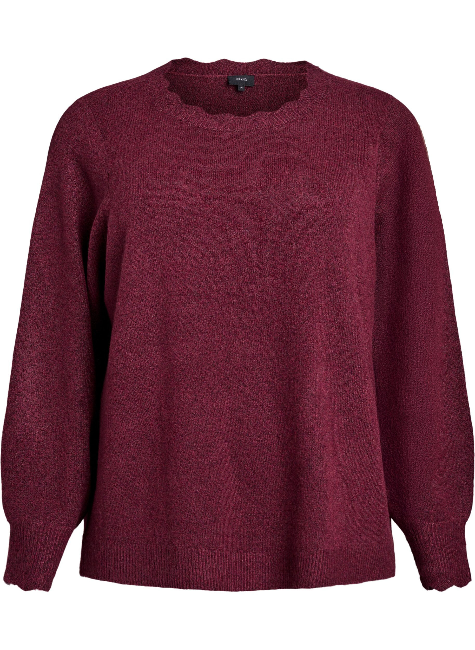 ZizziAaltoilevareunainen neulepusero, Tumma Bordeaux, Packshot image number 0