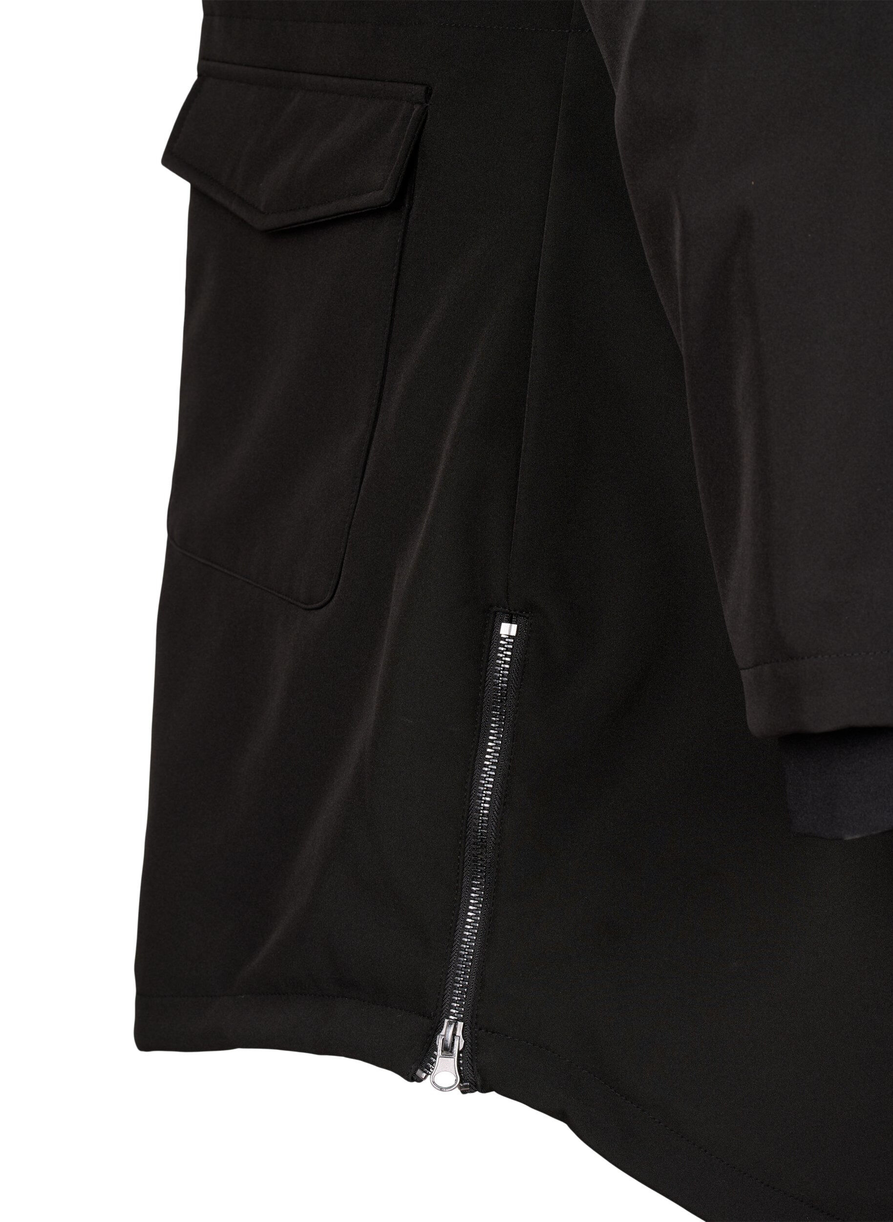 ZizziVett&auml; hylkiv&auml; softshell-takki, jossa on tikattu vuori, Musta, Packshot image number 4