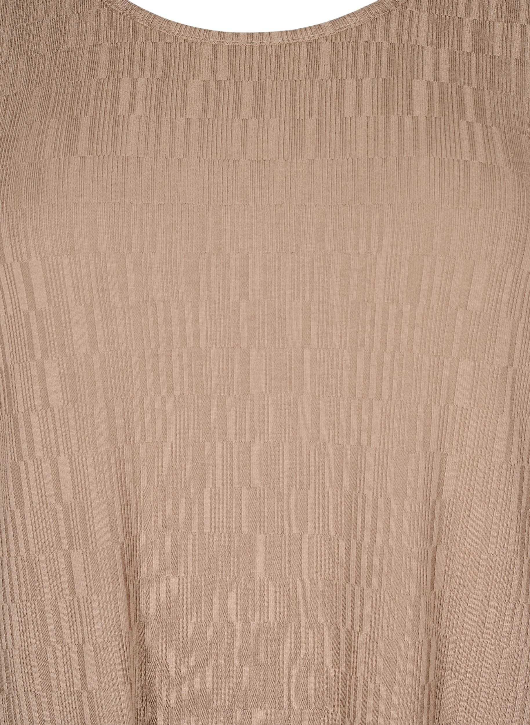 Zizzi Mekko tekstuurilla ja 3/4-hihoilla, Ruskea, Packshot image number 2