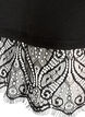 Lyhyt neulemekko pitsihelmalla, Musta, Packshot image number 3