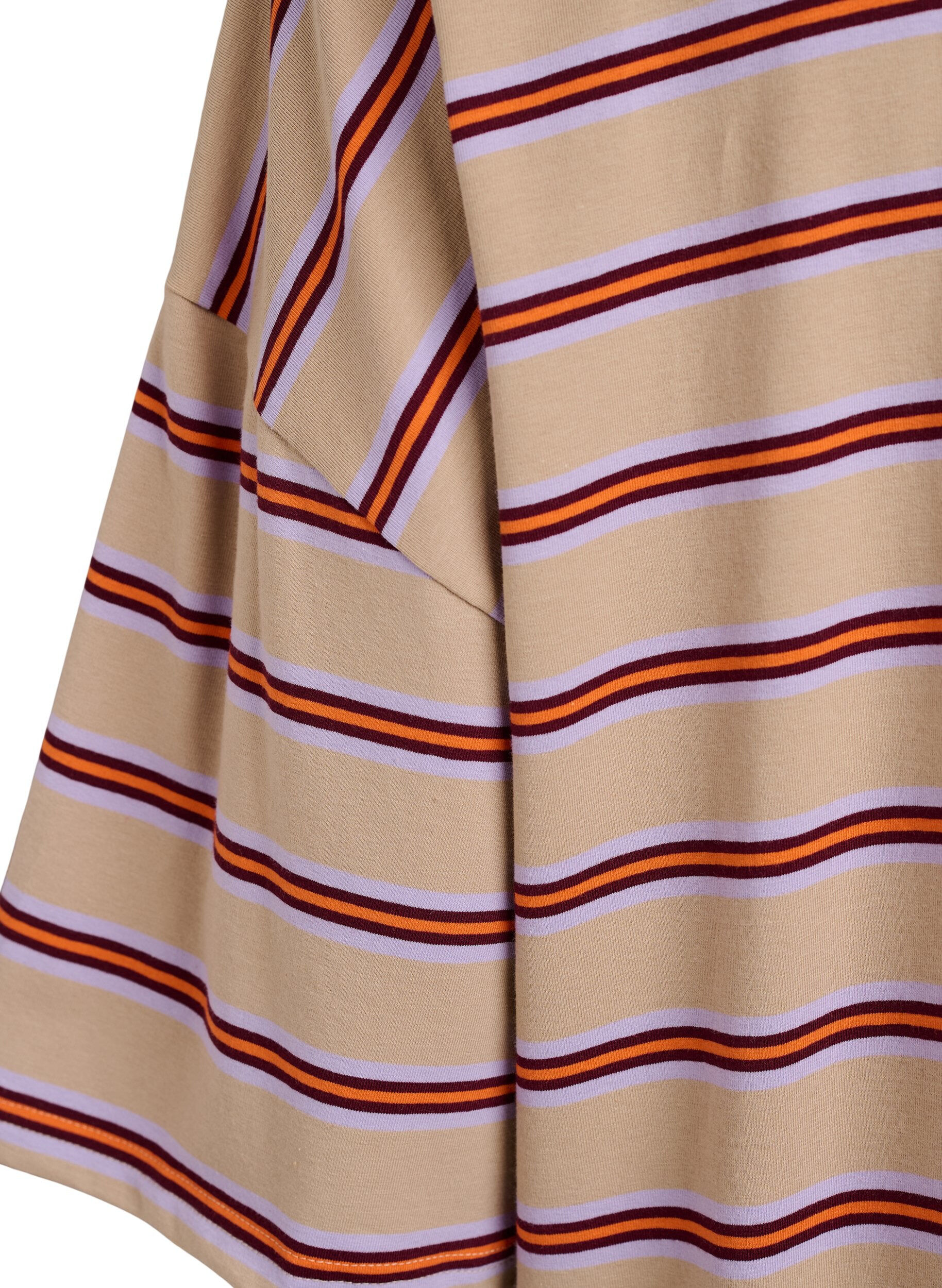 ZizziYlisuuri T-paita raidoilla ja 1/2-hihoilla, Beige, Packshot image number 3