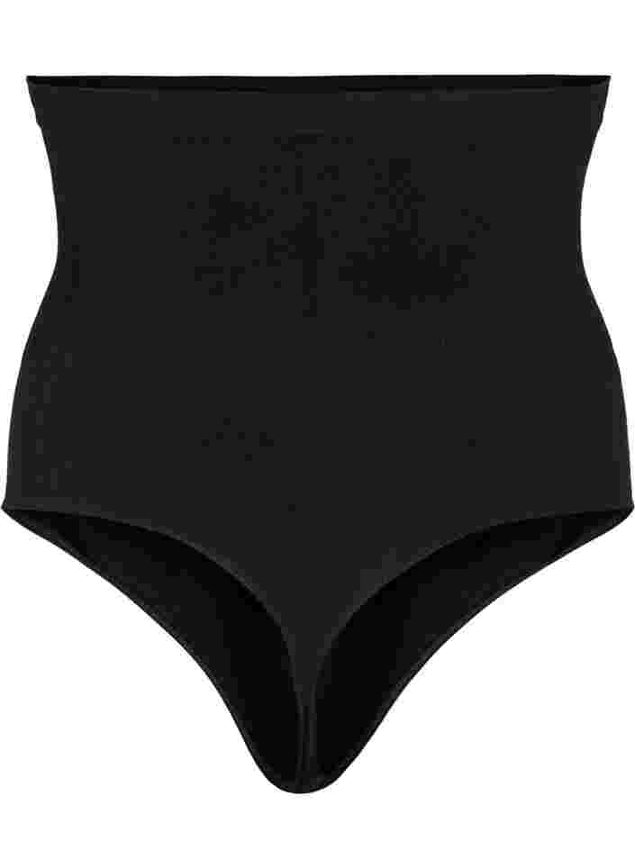 Korkeavyötäröiset shapewear g-stringit, Black, Packshot image number 1