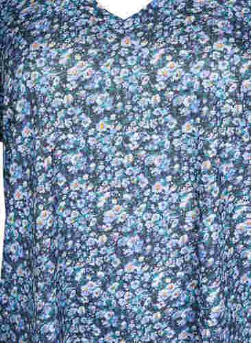 FLASH - T-paita kuosilla ja v-aukolla, Blue Green Ditsy, Packshot image number 2