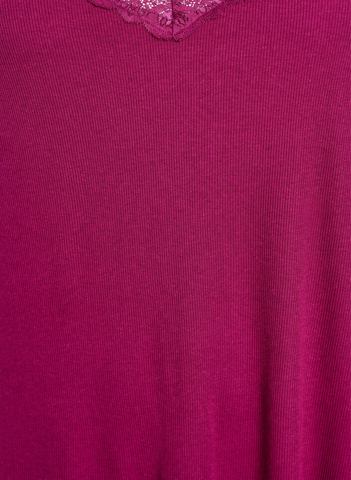 Yöpaita pitsisellä helmalla, Violetti, Packshot image number 2