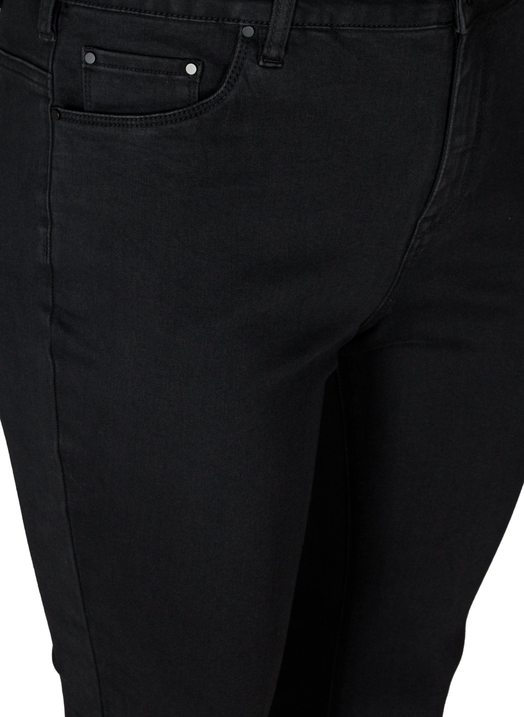 Ellen bootcut-farkut korkealla vyötäröllä, Black, Packshot image number 2