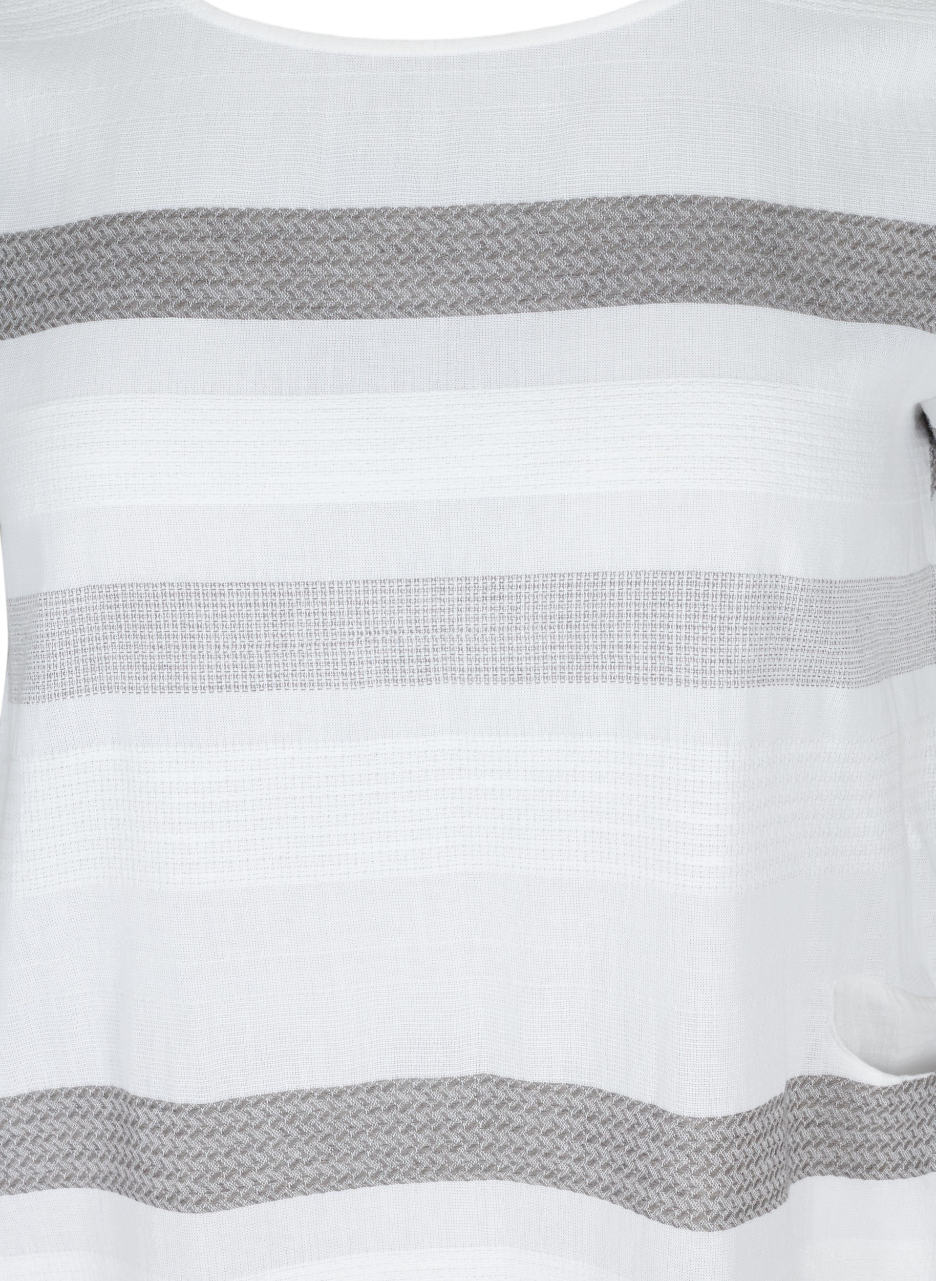 Raidallinen mekko lyhyillä hihoilla, White Stripe, Packshot image number 2