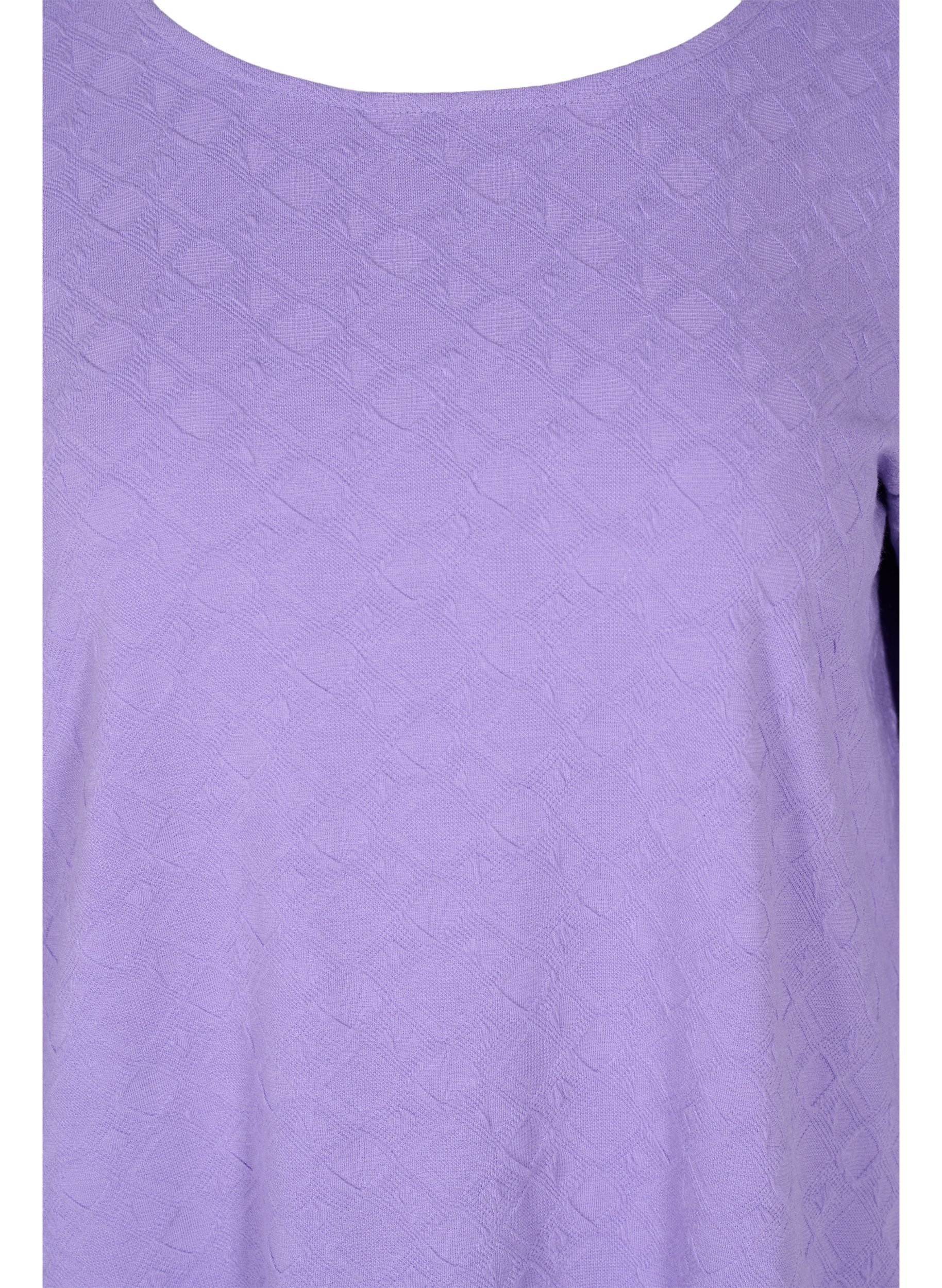 Pitkä pusero pyöreällä pääntiellä ja 3/4-hihoilla, Paisley Purple, Packshot image number 2