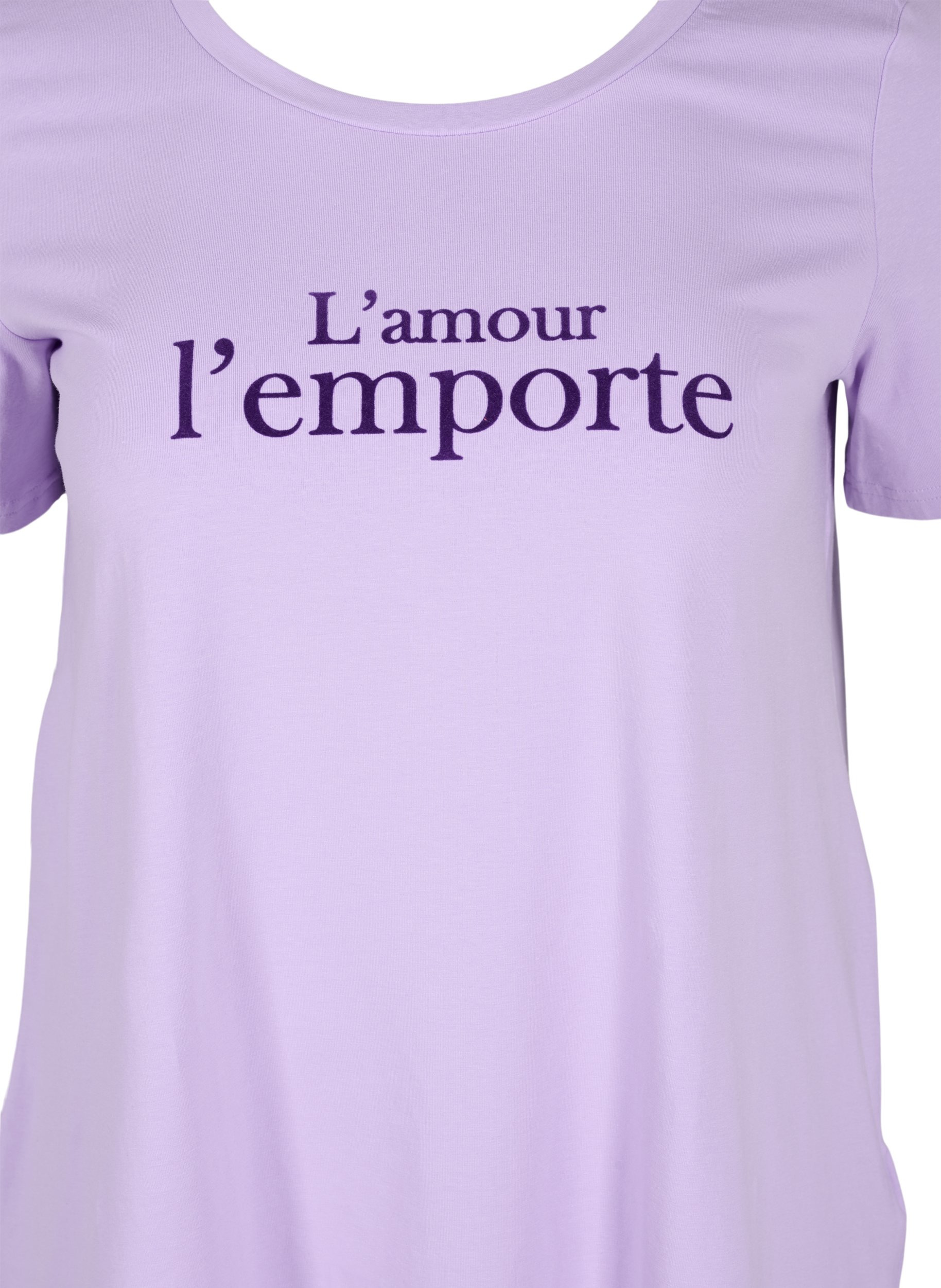 Lyhythihainen puuvillainen t-paita painatuksella,  Lavender LAMOUR, Packshot image number 2