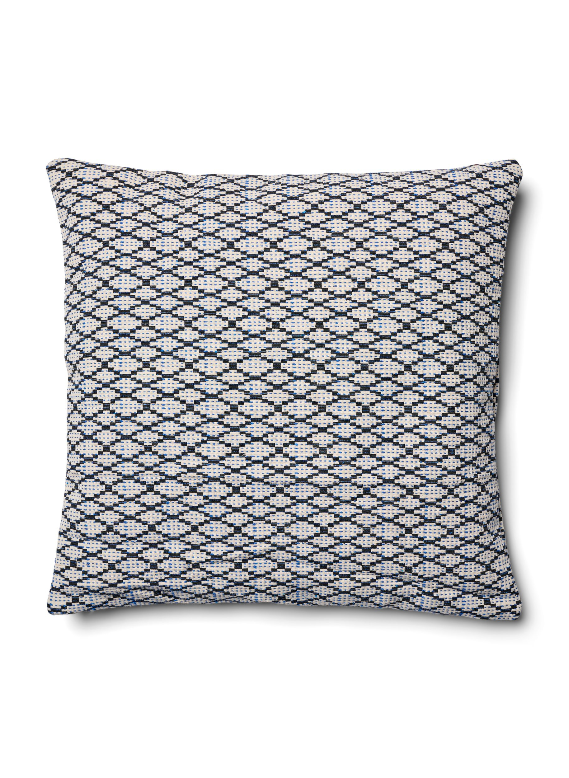 Tyynynpäällinen jaquard-kuosilla, Black/Blue/White, Packshot image number 1