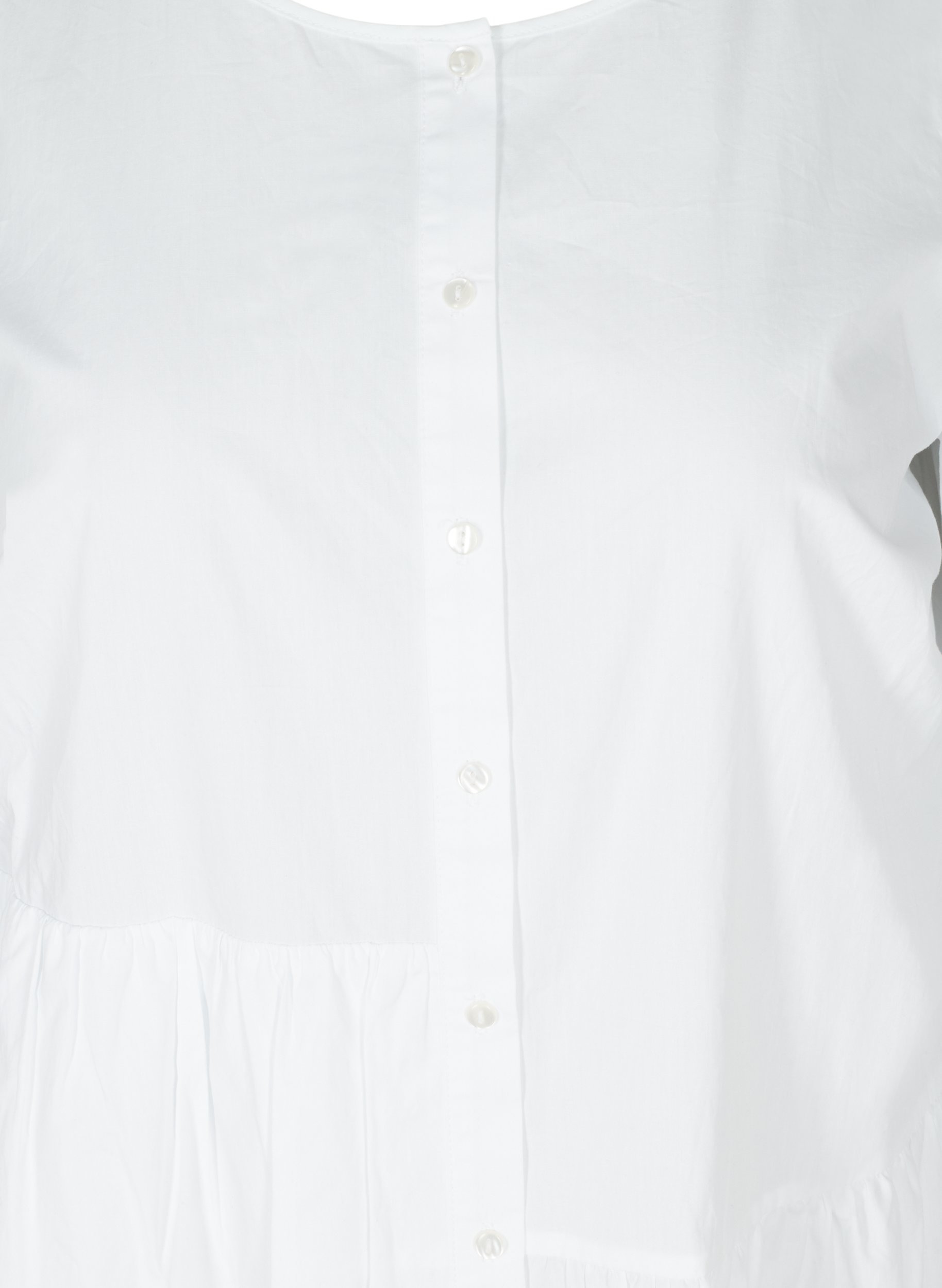 Puuvillainen paitamekko puhvihihoilla , Bright White, Packshot image number 2