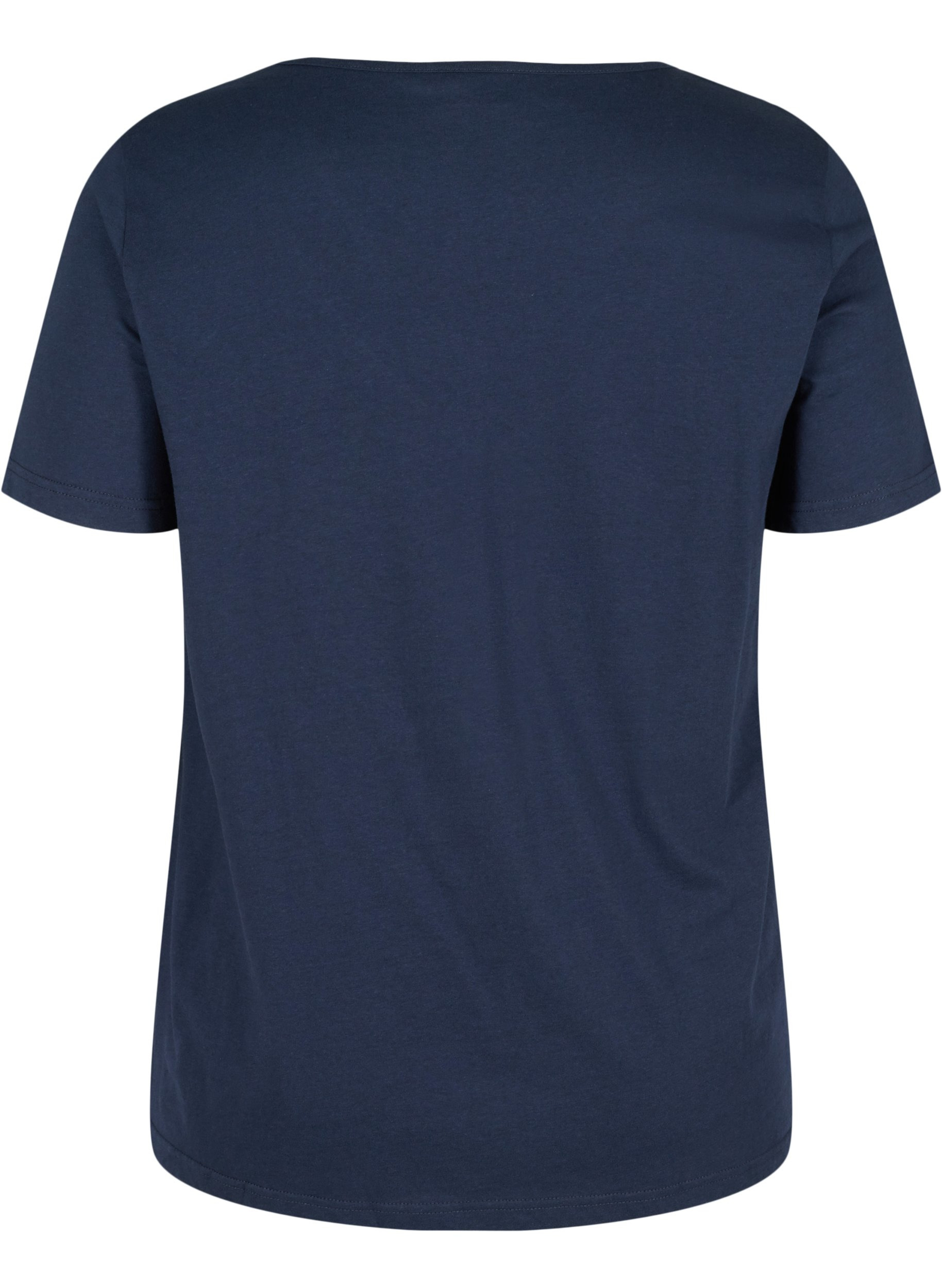 Lyhythihainen t-paita v-aukolla ja mesh-kankaalla, Navy Blazer, Packshot image number 1